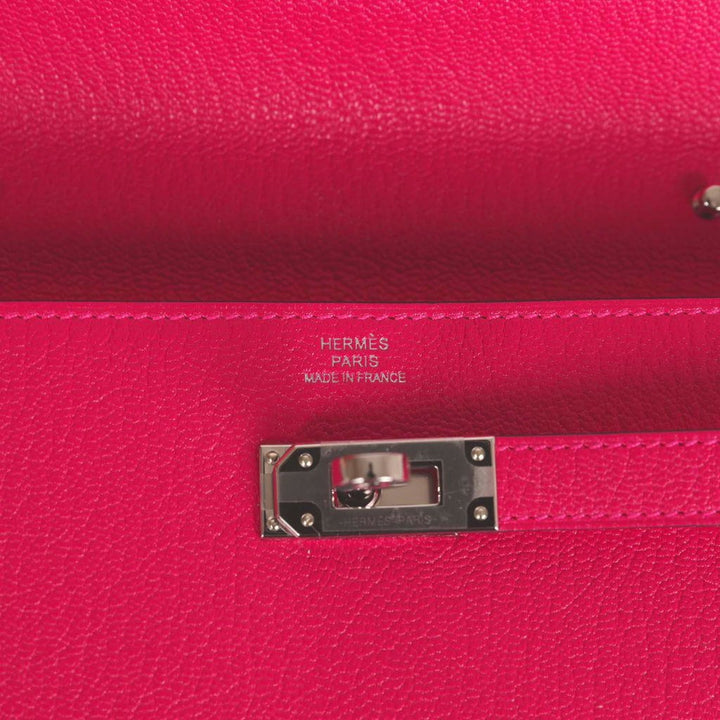 Top quality Hermes Kelly Wallet To Go Rose Mexico Chevre Palladium Hardware