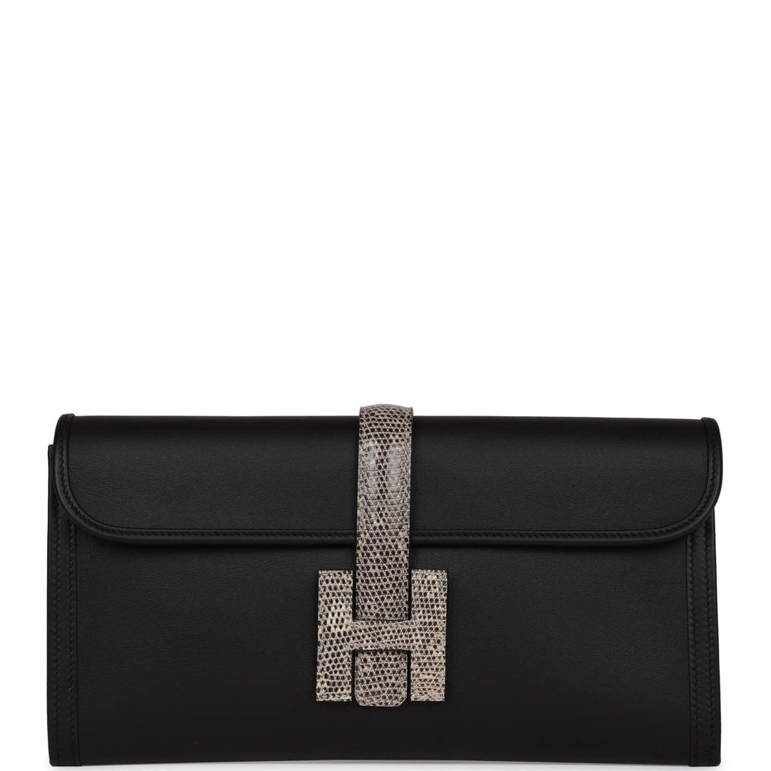 Top quality Hermes Jige Elan Touch Black Swift and Ombre Lizard