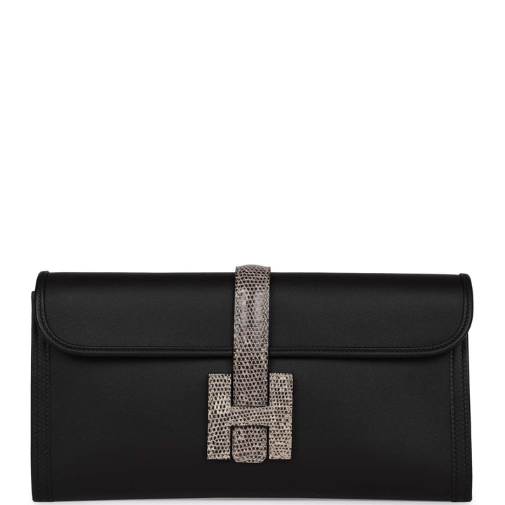Top quality Hermes Jige Elan Touch Black Swift and Ombre Lizard
