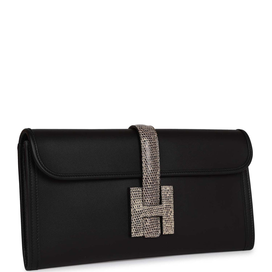 Top quality Hermes Jige Elan Touch Black Swift and Ombre Lizard