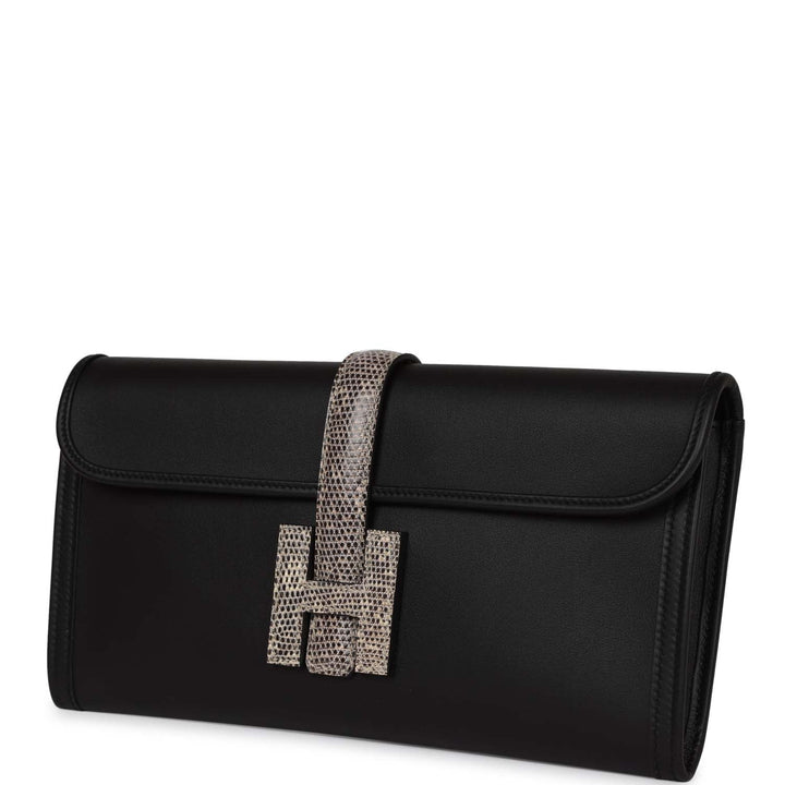 Top quality Hermes Jige Elan Touch Black Swift and Ombre Lizard