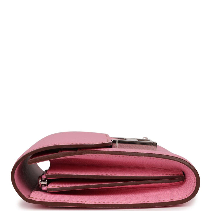 Top quality Hermes Constance Compact Wallet 5P Bubblegum Epsom Palladium Hardware
