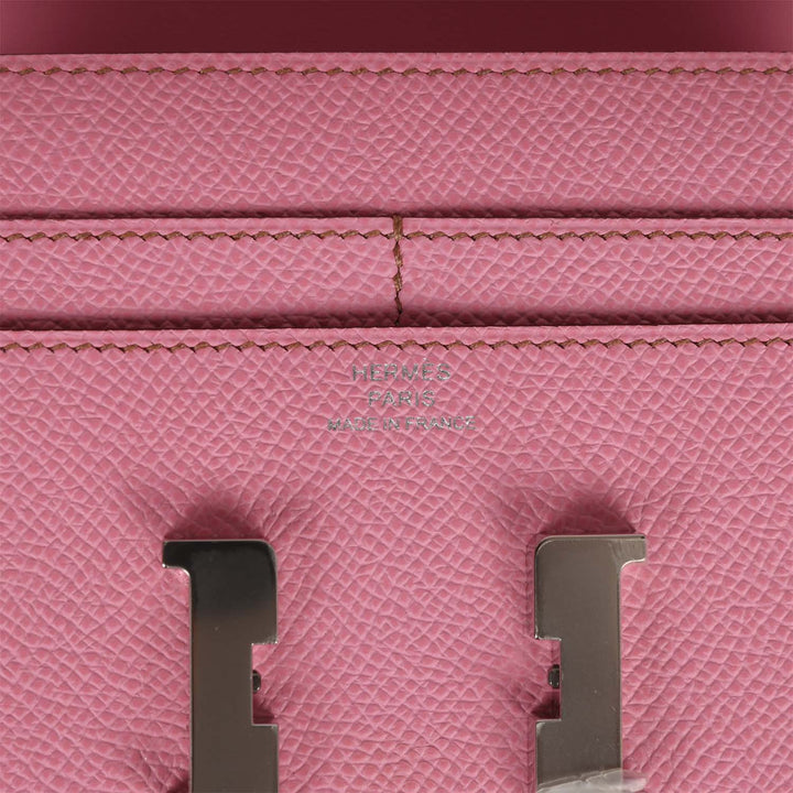 Top quality Hermes Constance Compact Wallet 5P Bubblegum Epsom Palladium Hardware