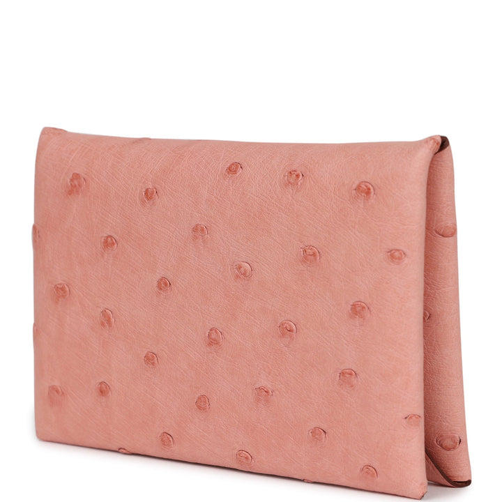Top quality Hermes Calvi Card Holder Terre Cuite Ostrich Palladium Hardware
