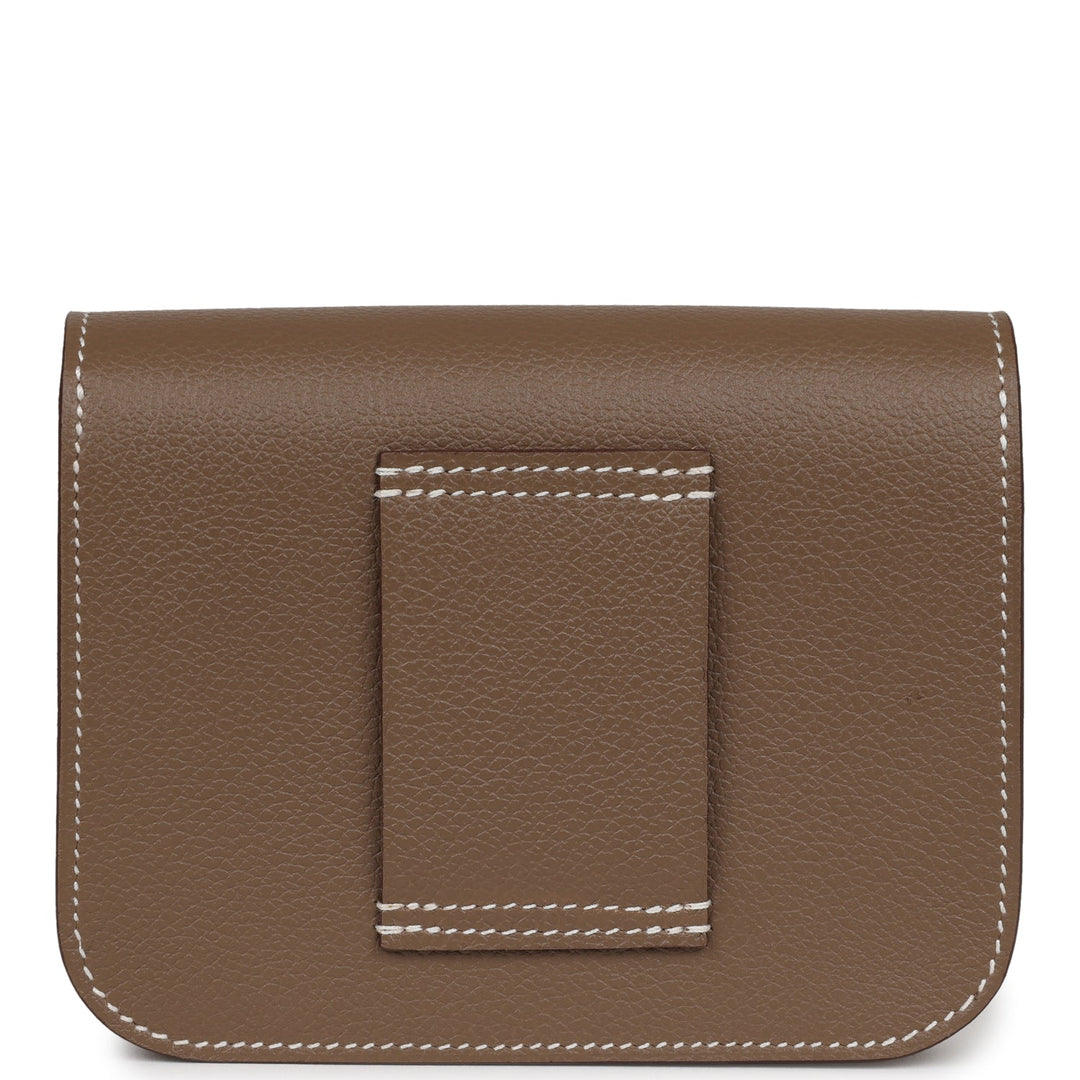 Top quality Hermes Constance Slim Wallet Etoupe Evercolor Palladium Hardware