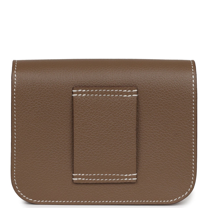 Top quality Hermes Constance Slim Wallet Etoupe Evercolor Palladium Hardware