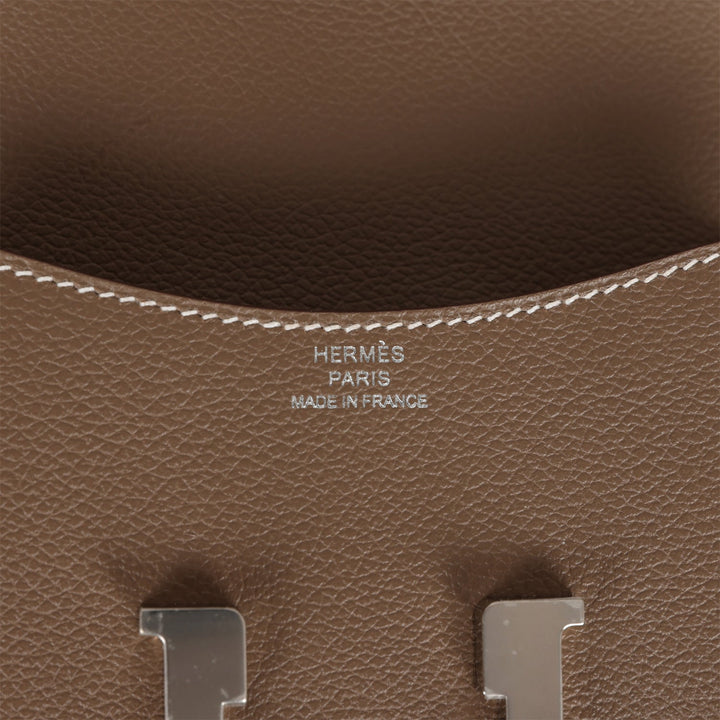 Top quality Hermes Constance Slim Wallet Etoupe Evercolor Palladium Hardware