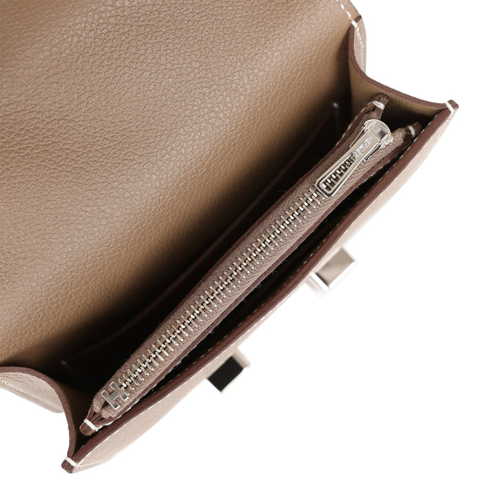 Top quality Hermes Constance Slim Wallet Etoupe Evercolor Palladium Hardware