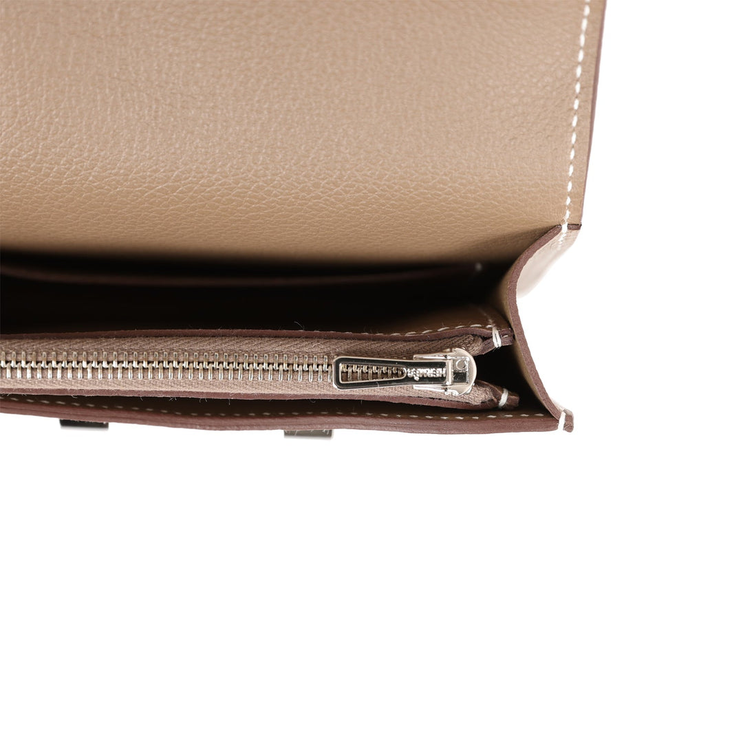 Top quality Hermes Constance Slim Wallet Etoupe Evercolor Palladium Hardware