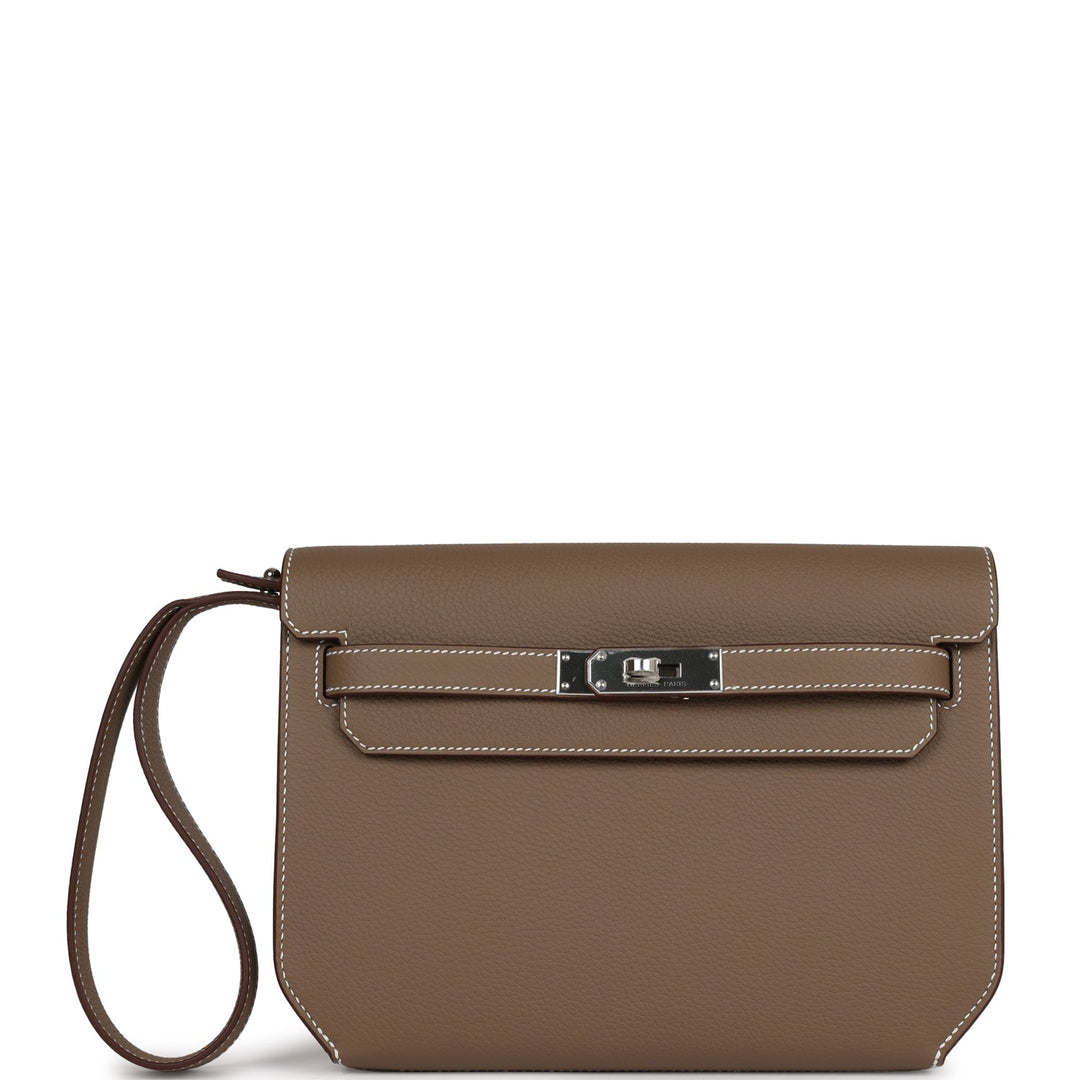 Top quality Hermes Kelly Depeches 25 Etoupe Togo Palladium Hardware