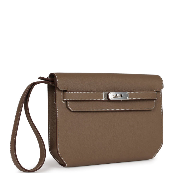 Top quality Hermes Kelly Depeches 25 Etoupe Togo Palladium Hardware