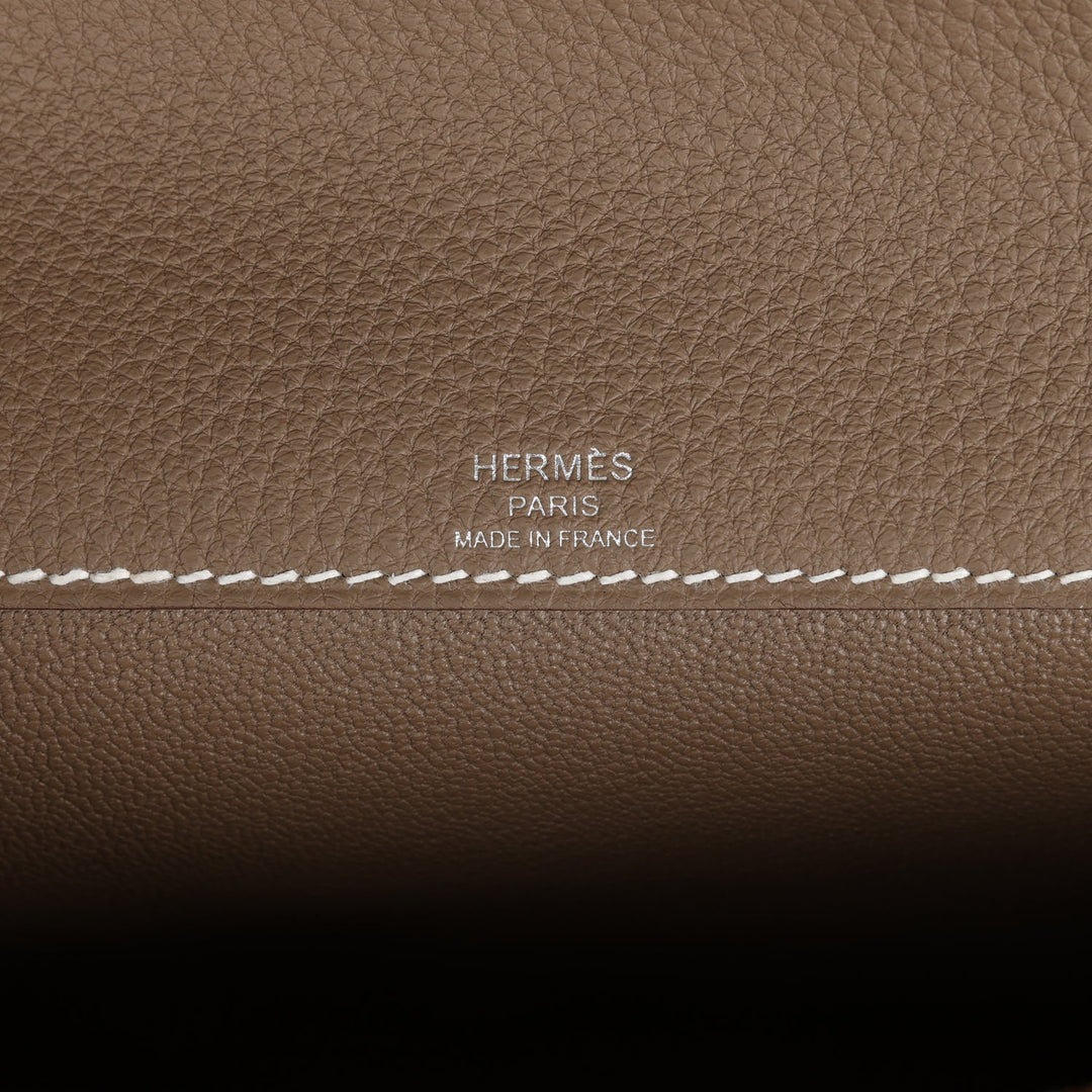 Hermes Kelly Depeches 25 Etoupe Togo Palladium Hardware
