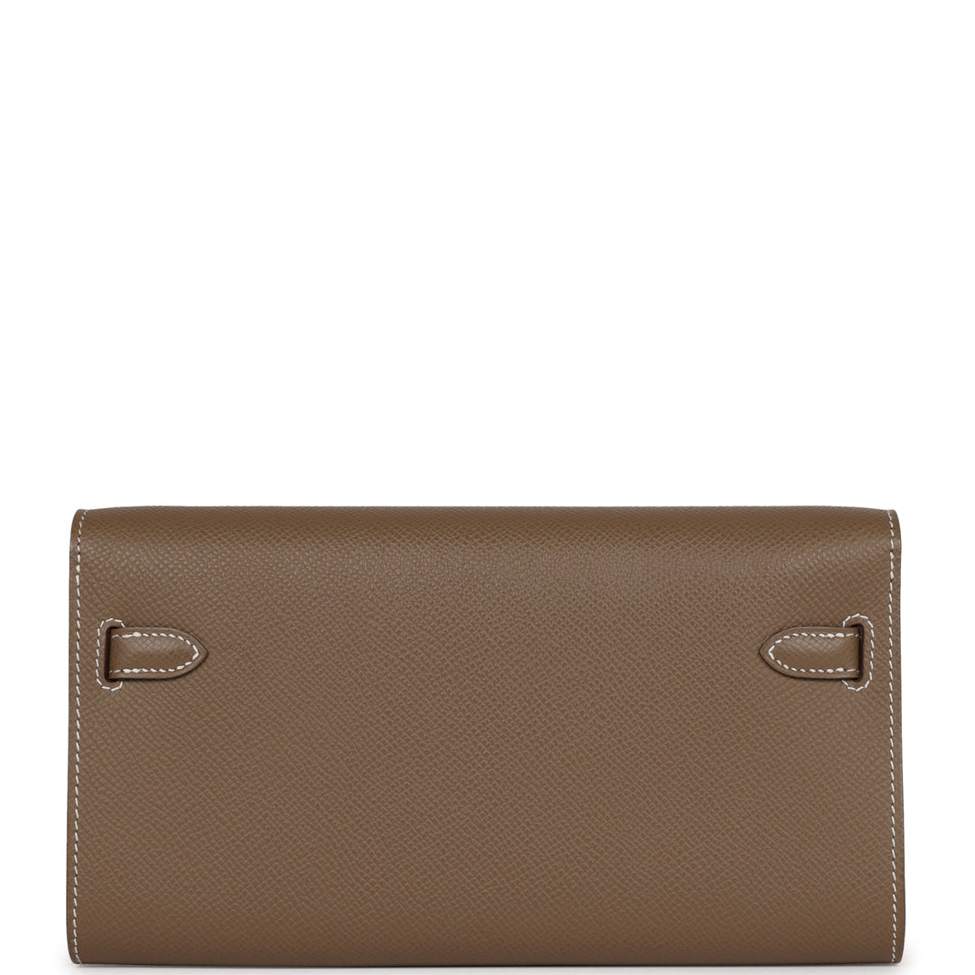 Top quality Hermes Kelly Wallet To Go Etoupe Epsom Gold Hardware