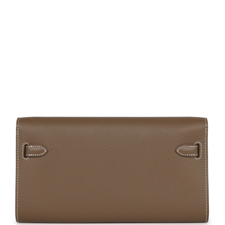 Top quality Hermes Kelly Wallet To Go Etoupe Epsom Gold Hardware