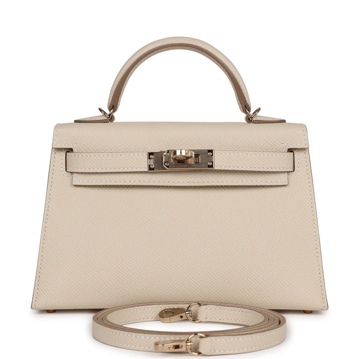 Top quality Hermes Kelly Sellier 20 Craie Verso Epsom Permabrass Hardware