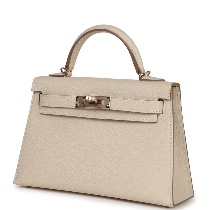 Top quality Hermes Kelly Sellier 20 Craie Verso Epsom Permabrass Hardware