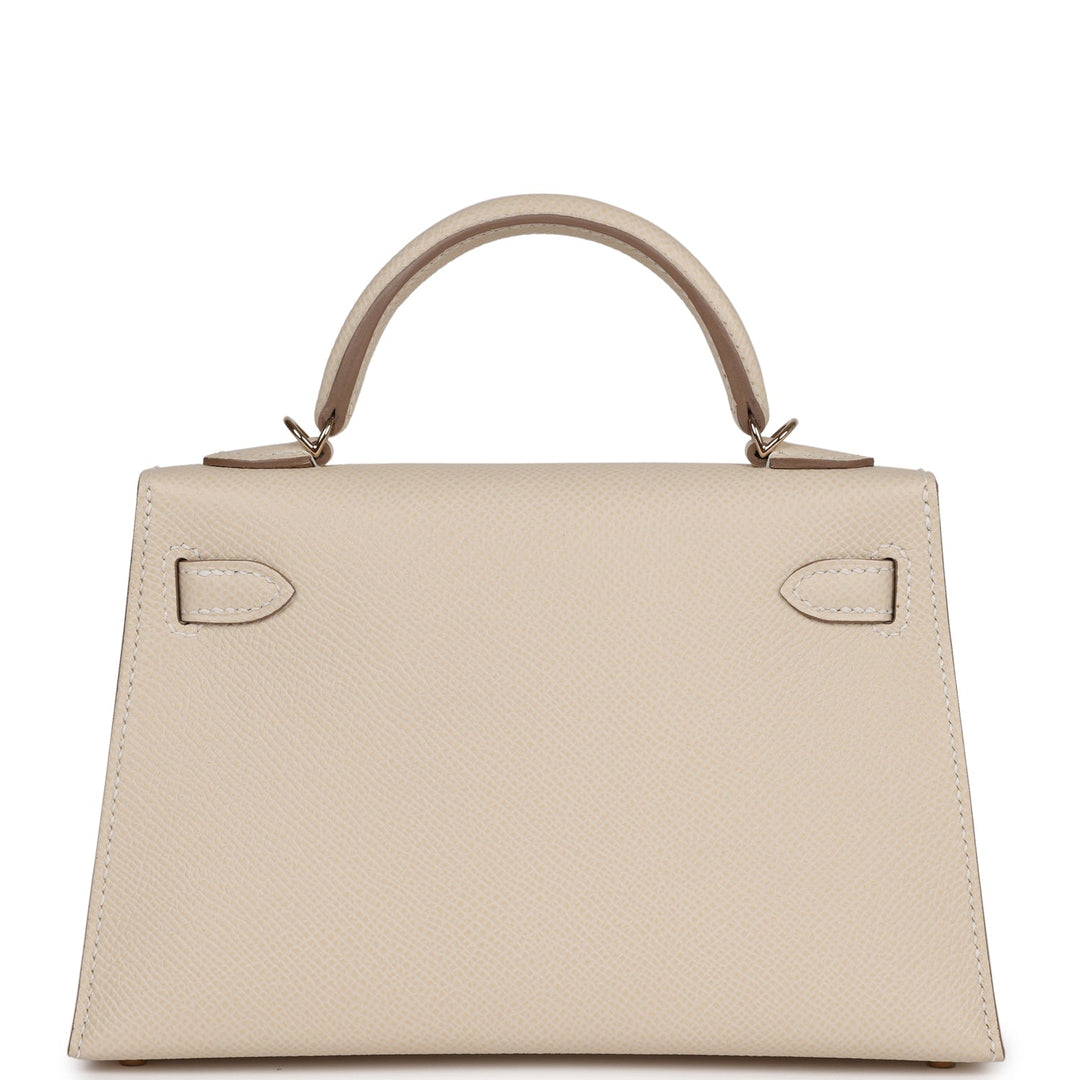 Top quality Hermes Kelly Sellier 20 Craie Verso Epsom Permabrass Hardware