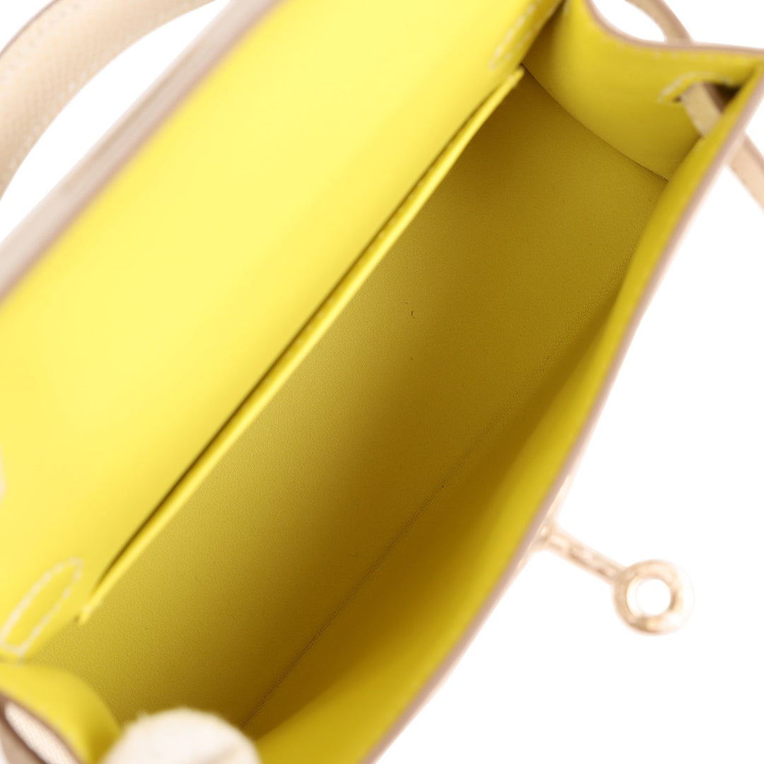Top quality Hermes Kelly Sellier 20 Craie Verso Epsom Permabrass Hardware