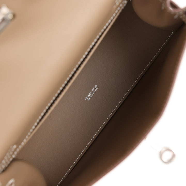 Top quality Hermes Kelly Danse Etoupe Swfit Palladium Hardware