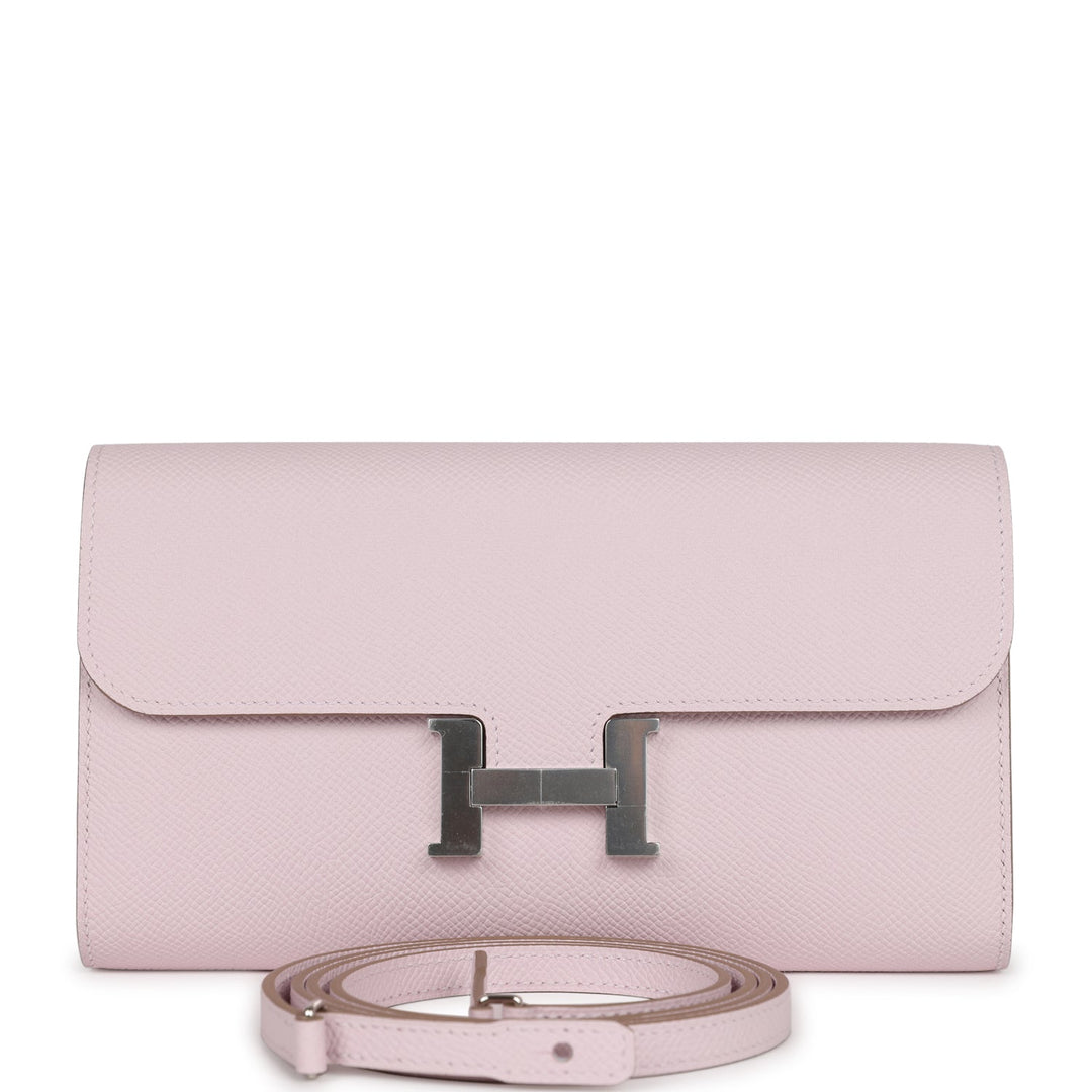Top quality Hermes Constance Wallet To Go Mauve Pale Epsom Palladium Hardware