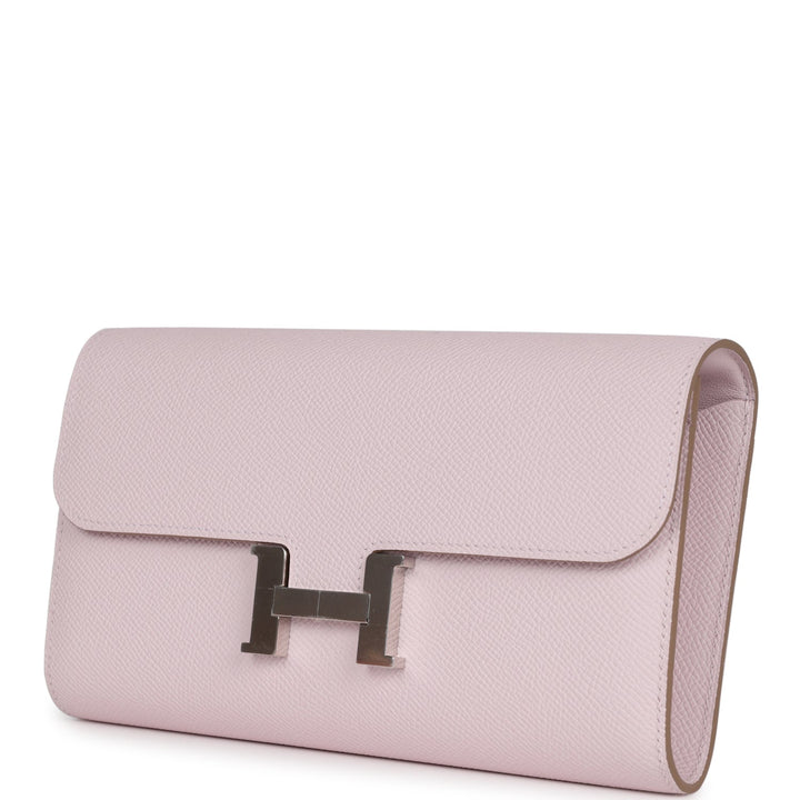 Top quality Hermes Constance Wallet To Go Mauve Pale Epsom Palladium Hardware