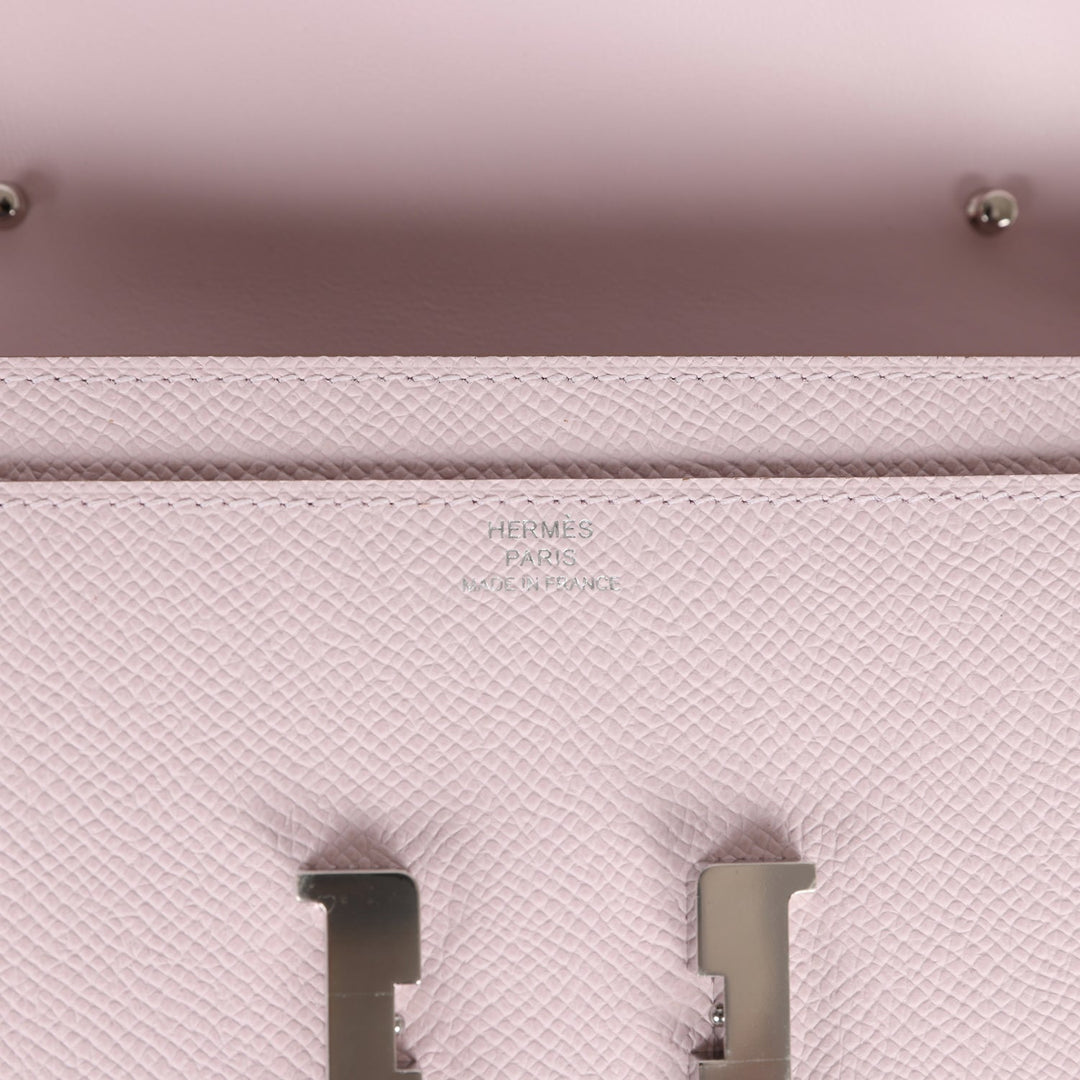 Top quality Hermes Constance Wallet To Go Mauve Pale Epsom Palladium Hardware