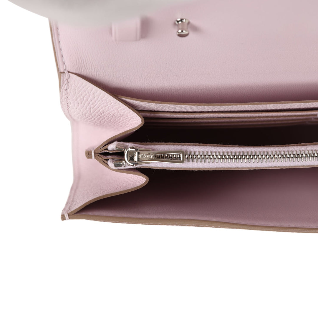 Top quality Hermes Constance Wallet To Go Mauve Pale Epsom Palladium Hardware