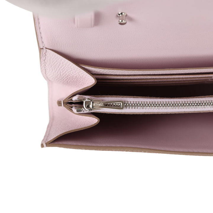 Top quality Hermes Constance Wallet To Go Mauve Pale Epsom Palladium Hardware