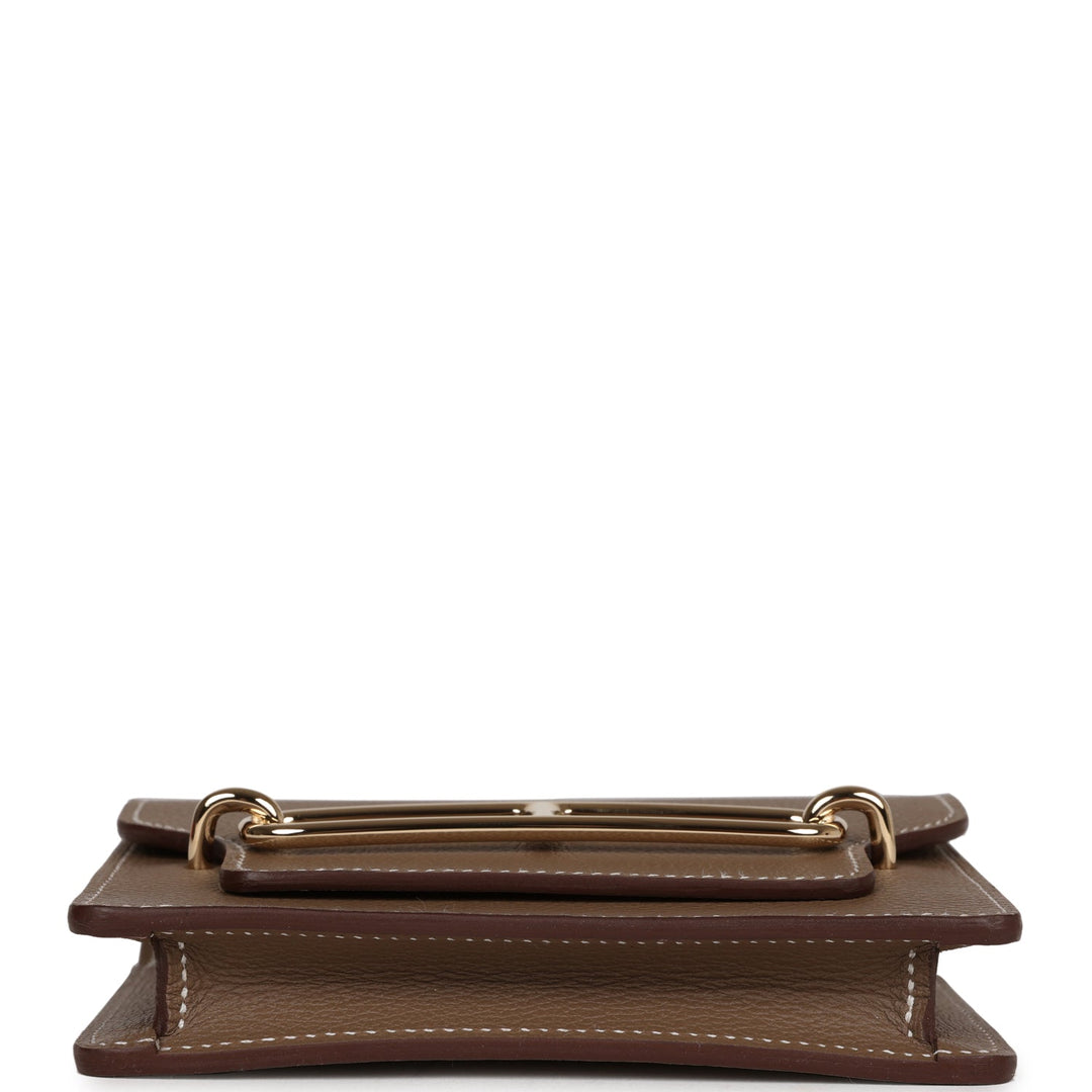 Top quality Hermes Roulis Slim Wallet Etoupe Evercolor Gold Hardware