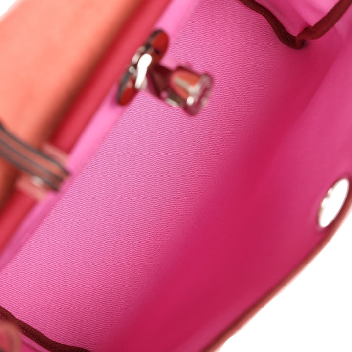 Top quality Hermes Herbag Zip Pm 31 Tri-Color Bubblegum/Rouge H/Rubis Toile and Vache Hunter Palladium Hardware