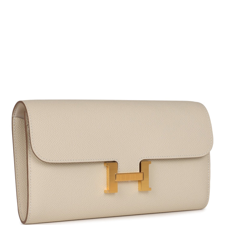 Top quality Hermes Constance To Go Wallet Craie Epsom Gold Hardware