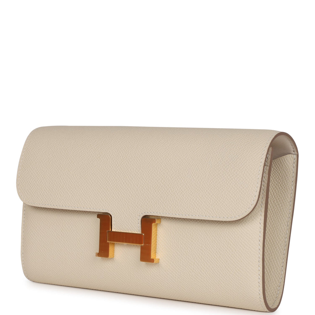 Top quality Hermes Constance To Go Wallet Craie Epsom Gold Hardware
