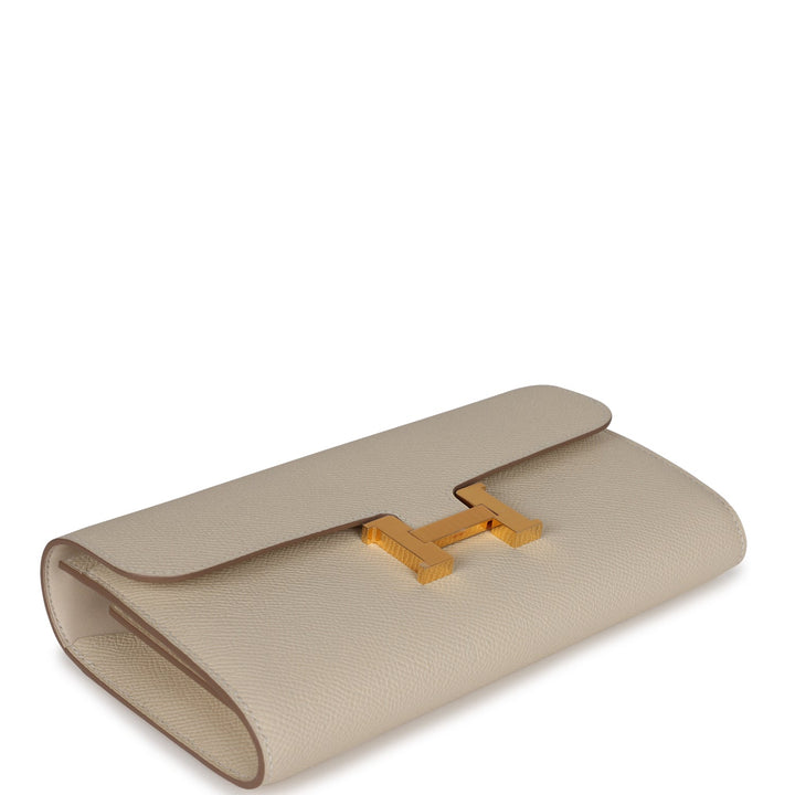 Top quality Hermes Constance To Go Wallet Craie Epsom Gold Hardware