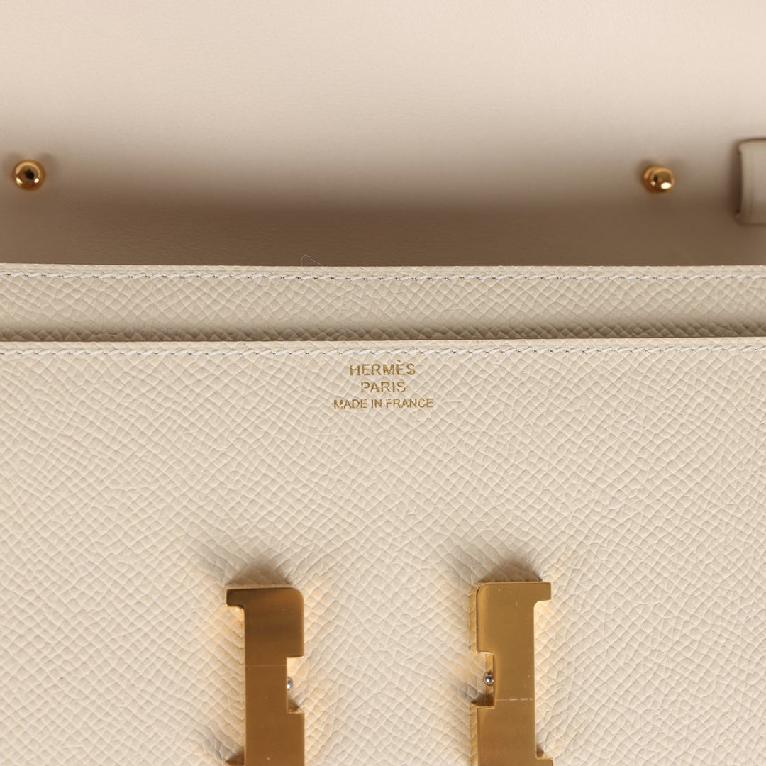 Top quality Hermes Constance To Go Wallet Craie Epsom Gold Hardware