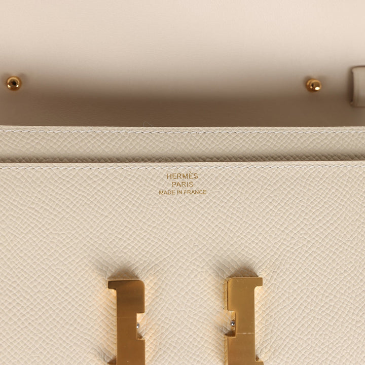 Top quality Hermes Constance To Go Wallet Craie Epsom Gold Hardware