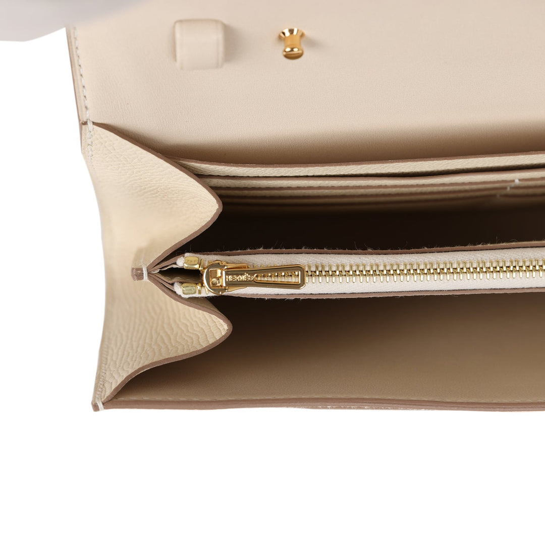 Top quality Hermes Constance To Go Wallet Craie Epsom Gold Hardware