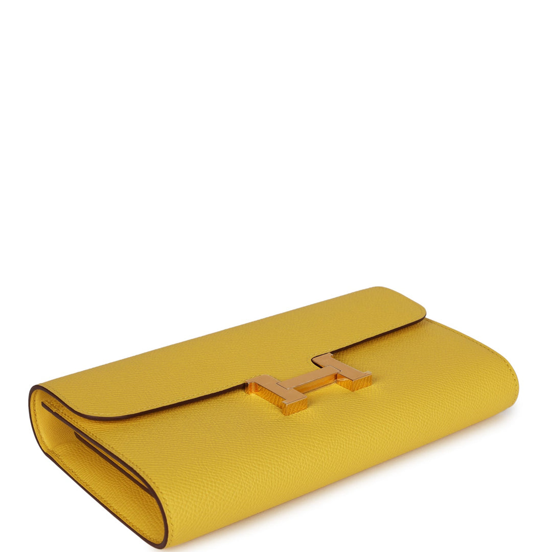 Top quality Hermes Constance To Go Wallet Jaune De Naples Epsom Gold Hardware