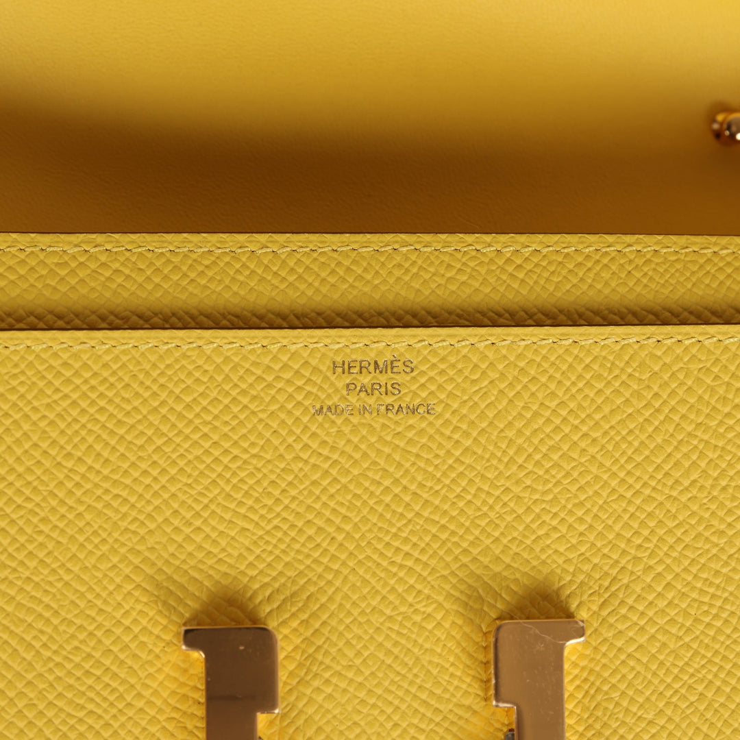 Top quality Hermes Constance To Go Wallet Jaune De Naples Epsom Gold Hardware