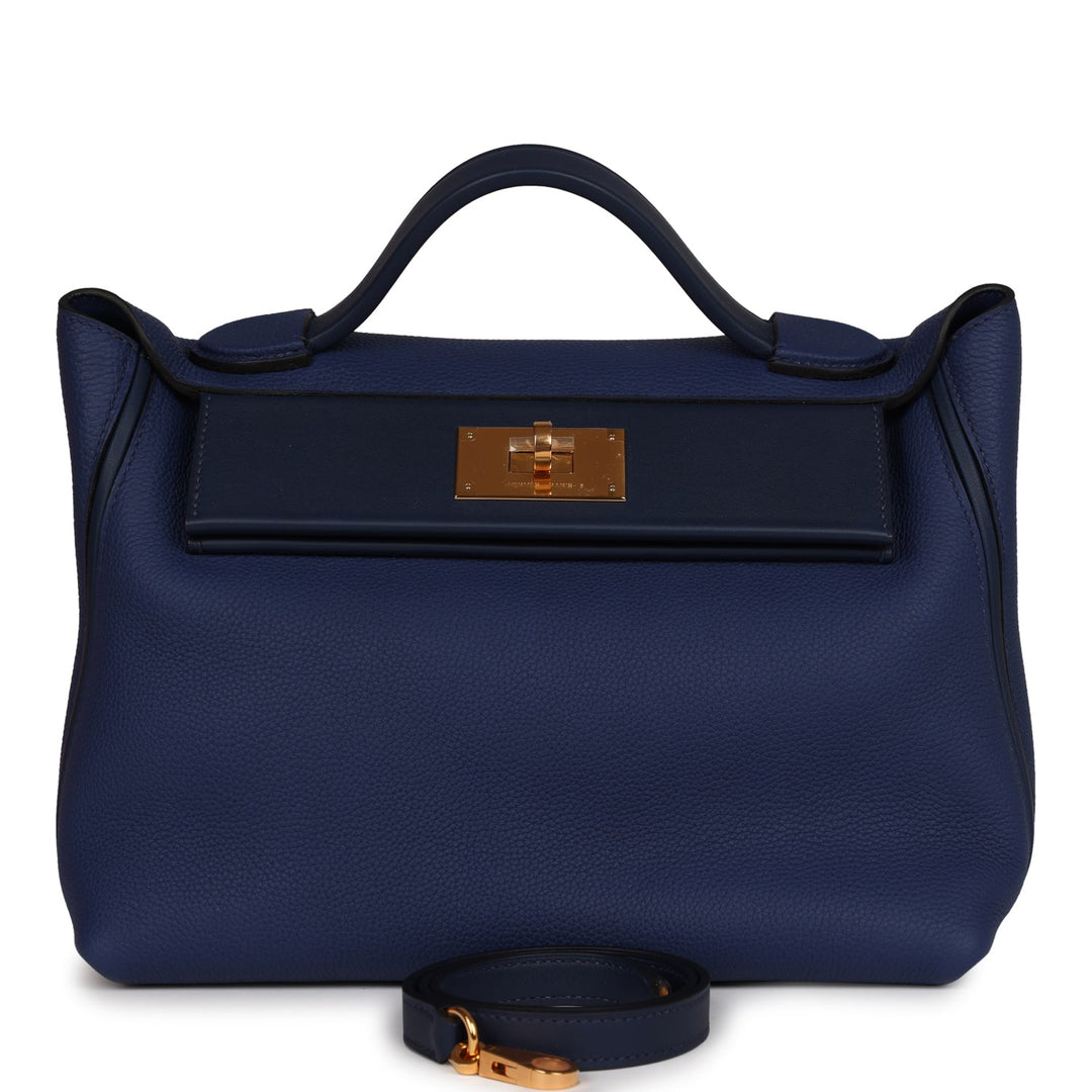 Top quality Hermes 24/24 29 Bleu Saphir Togo and Bleu Navy Swift Gold Hardware