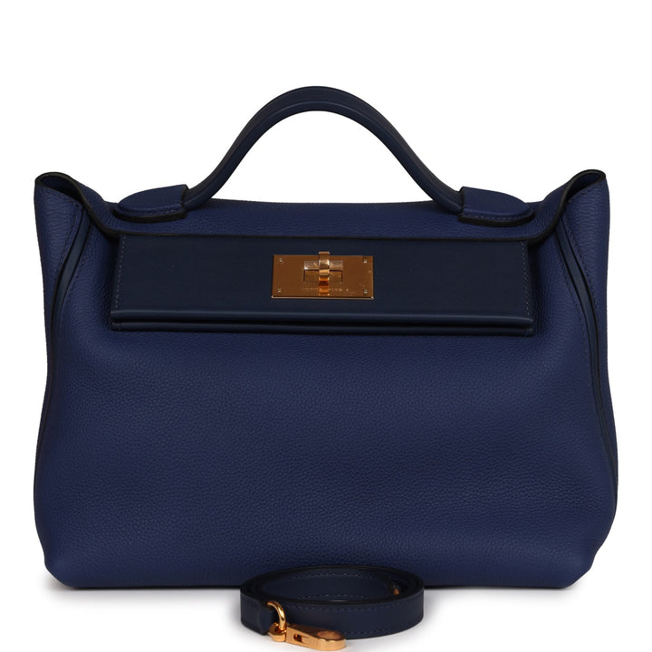 Top quality Hermes 24/24 29 Bleu Saphir Togo and Bleu Navy Swift Gold Hardware