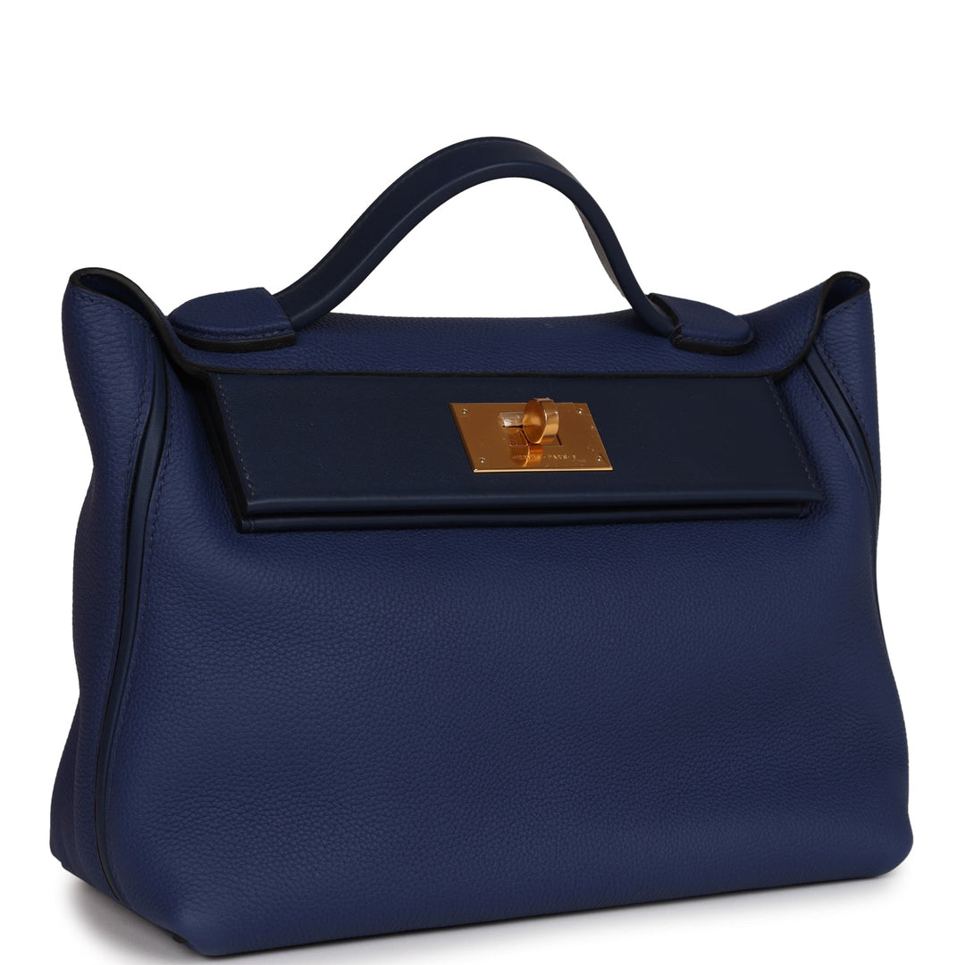 Top quality Hermes 24/24 29 Bleu Saphir Togo and Bleu Navy Swift Gold Hardware