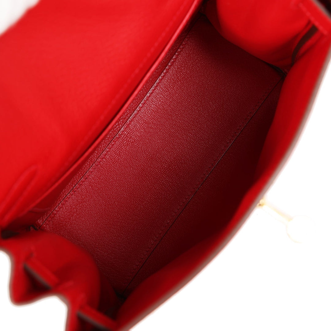 Top quality Hermes Kelly Ado II Backpack Rouge Casaque Clemence Gold Hardware