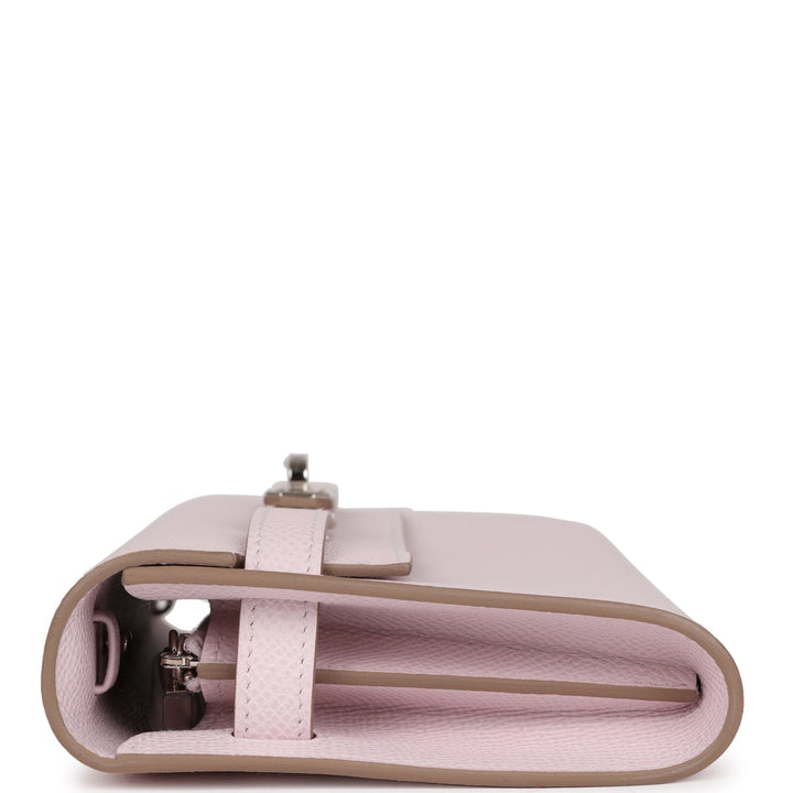 Top quality Hermes Kelly Wallet To Go Mauve Pale Epsom Palladium Hardware