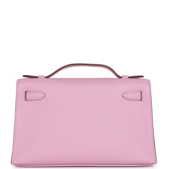 Hermes Kelly Pochette Mauve Sylvestre Swift Palladium Hardware