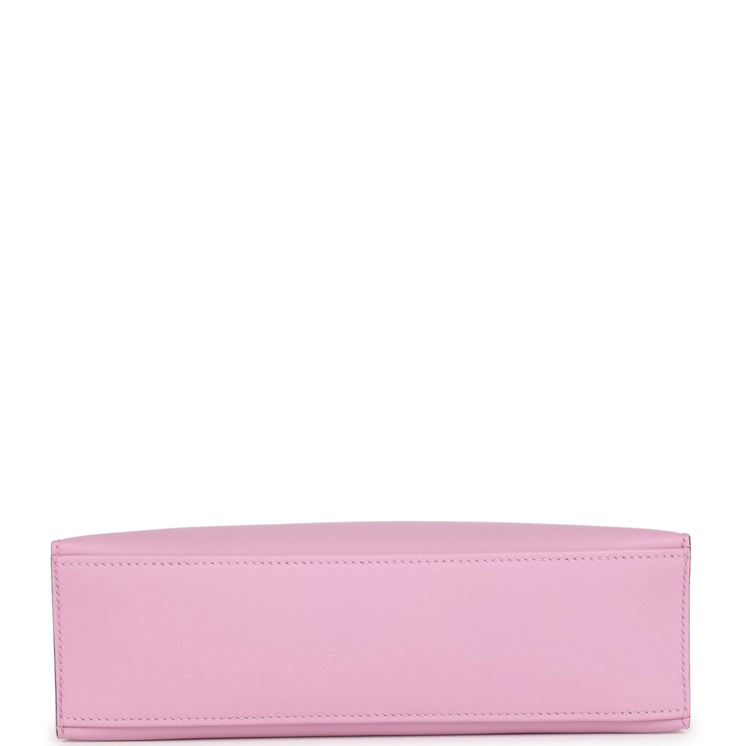 Hermes Kelly Pochette Mauve Sylvestre Swift Palladium Hardware