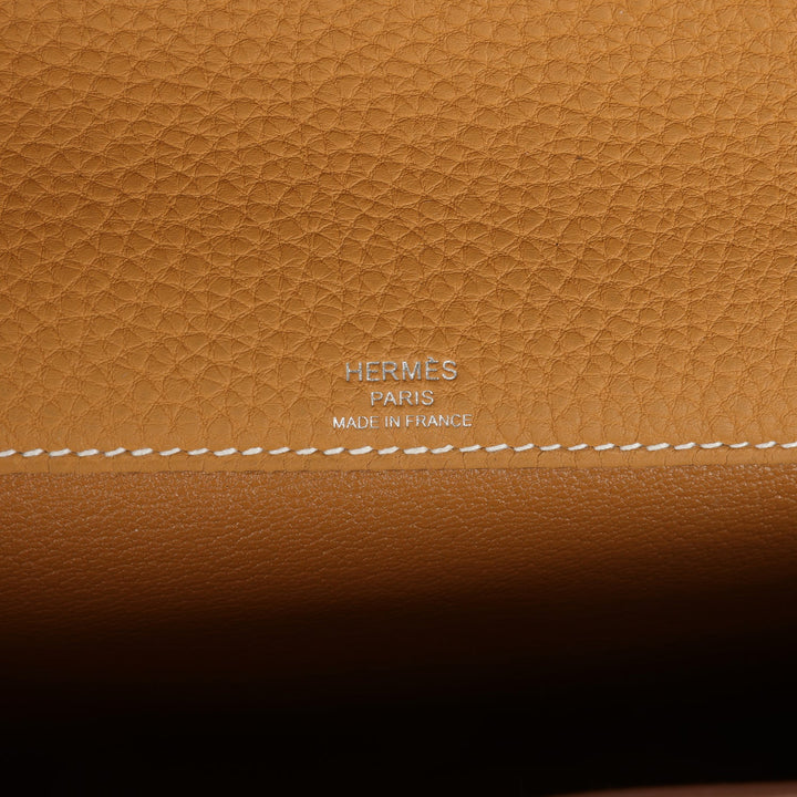Hermes Kelly Depeches 25 Naturel Sable Togo Palladium Hardware
