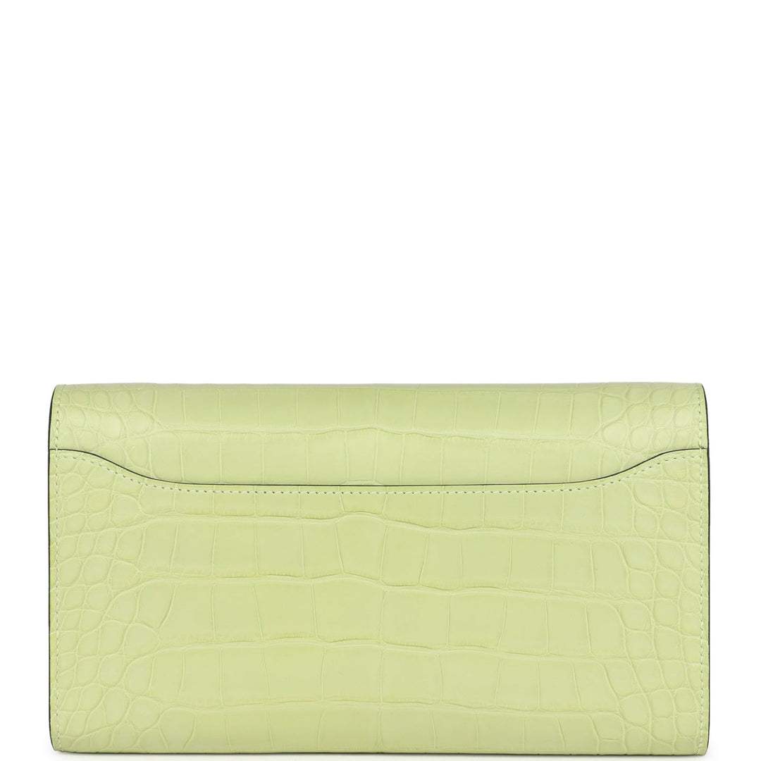 Hermes Constance Wallet To Go Jaune Bourgeon Matte Alligator Palladium Hardware