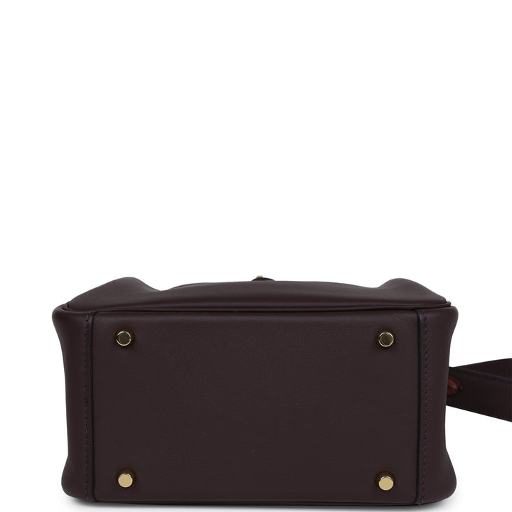 Hermes Mini Lindy Rouge Sellier Swift and Matte Alligator Touch Gold Hardware