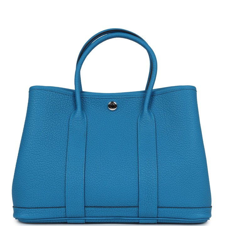 Hermes Garden Party 30 Bleu Zanzibar Negonda Palladium Hardware