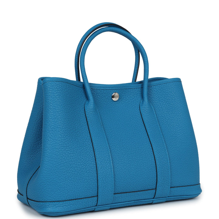 Hermes Garden Party 30 Bleu Zanzibar Negonda Palladium Hardware